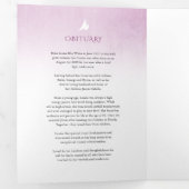 Begrafenisprogramma volgorde van de dienst paarse  drieluik programma (Binnenzijde eerst)