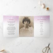 Begrafenisprogramma volgorde van de dienst paarse drieluik programma (Binnen)