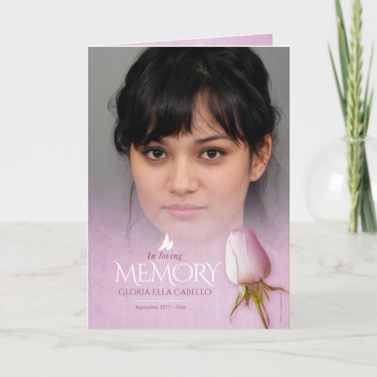 Begrafenisprogramma volgorde van de dienst paarse  programma (Voorkant)