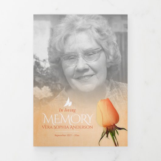 Begrafenisprogramma volgorde van dienst oranje roo drieluik programma (Cover)