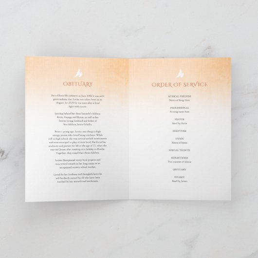 Begrafenisprogramma volgorde van dienst oranje roo programma (Binnen)