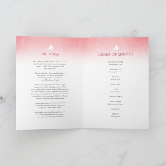 Begrafenisprogramma volgorde van service red rose programma (Binnen)