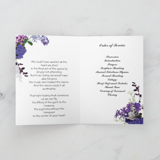 begrafenisprogramma voor Afrikaanse viooltjes Programma (Binnen)