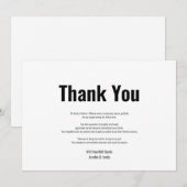 Begrafenisrouwverwerking Eenvoudig zwart-wit Dank  Bedankkaart (Voorkant / Achterkant)