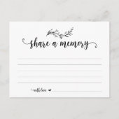 Begrafenisservice, Zwart lettertype, Een geheugenk Briefkaart (Voorkant)