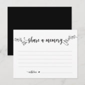 Begrafenisservice, Zwart lettertype, Een geheugenk Briefkaart (Voorkant / Achterkant)