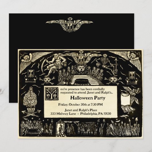 begrafenisstijl kaart (Voorkant / Achterkant)