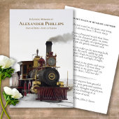 Begrafenisstoomtrein Memorial Gebed Sympathie Card Visitekaartje