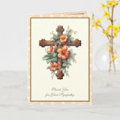 Begrafenissympathie Dank u Cross Floral Kaart (Gele Bloem)