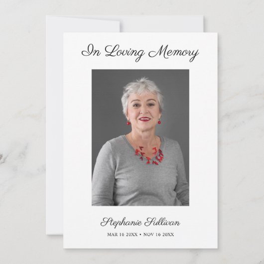 Begrafenissympathie Dank u fotokaart Kaart (Achterkant)