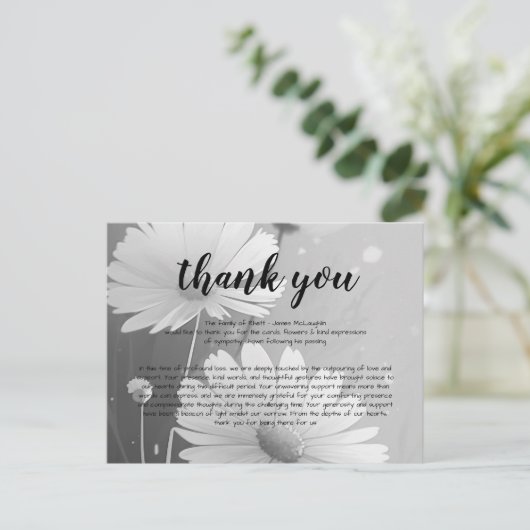 Begrafenissympathie Dank u kaart (Staand voorkant)