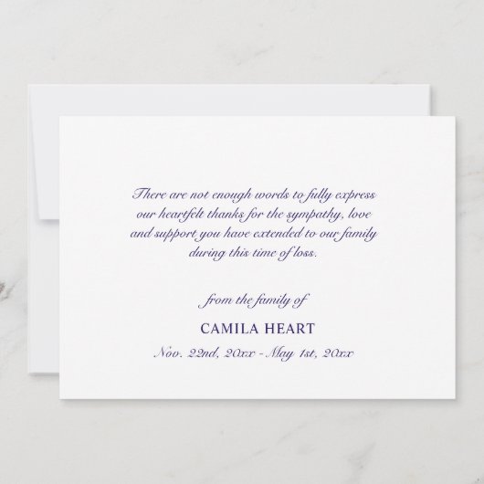 Begrafenissympathie Dank u Rozen Waterverf Floral Bedankkaart (Achterkant)