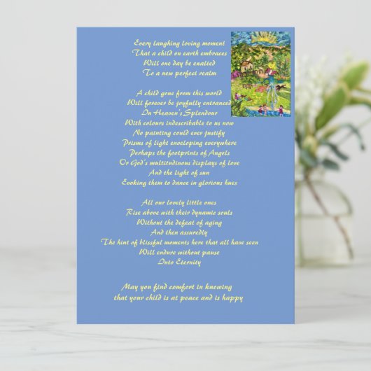 begrafenissympathie herdenkingskind (Staand voorkant)