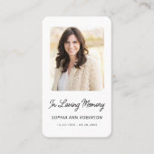 Begrafenissympathie Memorial Prayer Herdenking Kaa Visitekaartje (Voorkant)