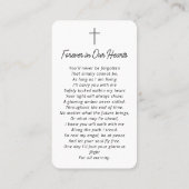 Begrafenissympathie Memorial Prayer Herdenking Kaa Visitekaartje (Achterkant)