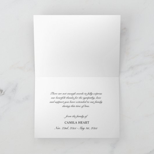 Begrafenissympathie van Iory Waterverf Floral Bedankkaart (Binnen)