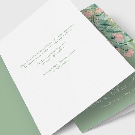 Begrafenissympathie Viering van het leven Kaart