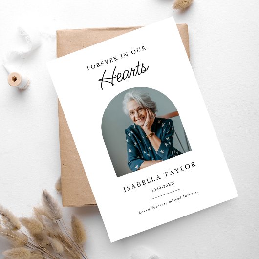 Begrafenissympathie voor altijd in ons hart Foto Bedankkaart