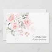 Begrafenissympathie voor de roze Waterverf Floral Bedankkaart (Voorkant)