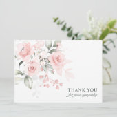 Begrafenissympathie voor de roze Waterverf Floral Bedankkaart (Staand voorkant)