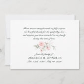 Begrafenissympathie voor de roze Waterverf Floral Bedankkaart (Achterkant)