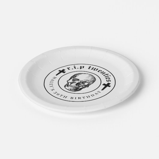 Begrafenisthema RIP Twenties 20s Grappige 30e Verj Papieren Bordje (Gekanteld)