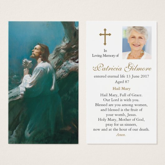 Begrafenisverlies Christus Bidden Gebed Sympathie  Visitekaartjes (Voorkant /achterkant)