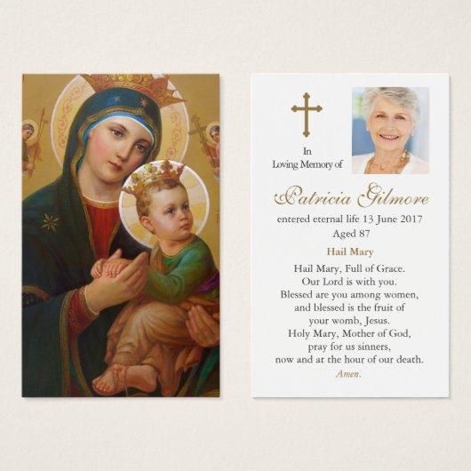 Begrafenisverlies Eeuwige hulp Gebed Sympathie Kaa Visitekaartje (Voorkant /achterkant)