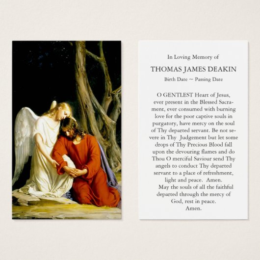 Begrafenisverlies Engel Comfort Gebed Sympathie Ka Visitekaartjes (Voorkant /achterkant)