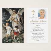 Begrafenisverlies Engel Foto Gebed Sympathie Kaart (Voorkant /achterkant)