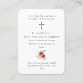 Begrafenisverlies Gezegende Maria Gebed Sympathie  Visitekaartje (Achterkant)