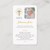 Begrafenisverlies Hail Mary Prayer Sympathy Card Visitekaartje (Achterkant)