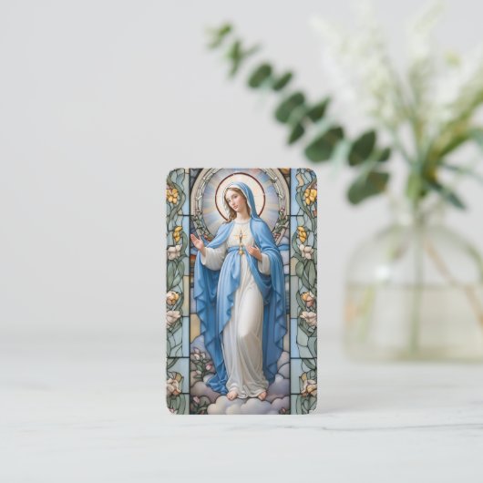 Begrafenisverlies Hail Mary Prayer Sympathy Card Visitekaartje (Staand voorkant)