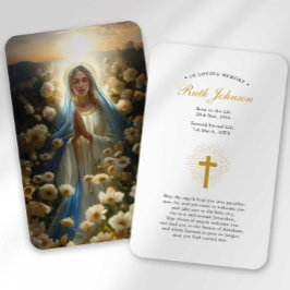 Begrafenisverlies Hail Mary Prayer Sympathy Card Visitekaartje