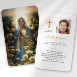 Begrafenisverlies Hail Mary Prayer Sympathy Card Visitekaartje