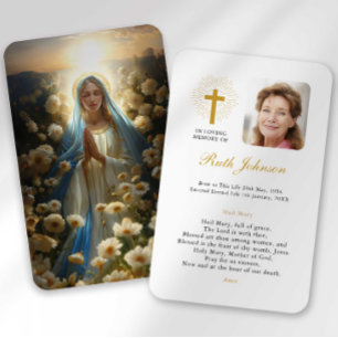 Begrafenisverlies Hail Mary Prayer Sympathy Card Visitekaartje