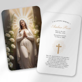 Begrafenisverlies Hail Mary Prayer Sympathy Card Visitekaartje
