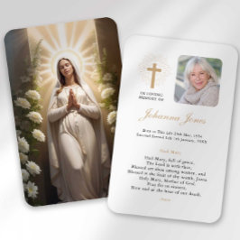 Begrafenisverlies Hail Mary Prayer Sympathy Card Visitekaartje