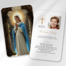 Begrafenisverlies Hail Mary Prayer Sympathy Card Visitekaartje