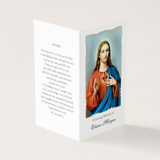 Begrafenisverlies Heilig Hart Gebed Sympathie Kaar Kaart (Buitenkant)