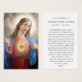 Begrafenisverlies Heilig Hart Gebed Sympathie Kaar Visitekaartjes (Voorkant /achterkant)