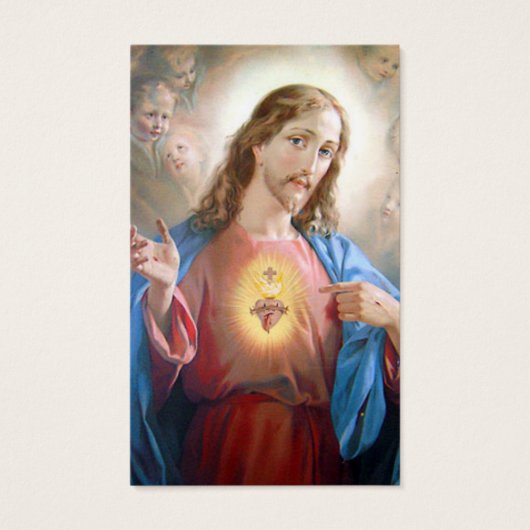 Begrafenisverlies Heilig Hart Gebed Sympathie Kaar Visitekaartjes (Voorkant)