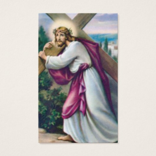 Begrafenisverlies Jesus Cross Gebed Sympathie Kaar Visitekaartje (Voorkant)