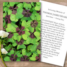 Begrafenisverlies Klaver Memorial Gebed Sympathie 