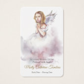 Begrafenisverlies Kleine Engel Gebed Sympathie Kaa Visitekaartjes (Voorkant)
