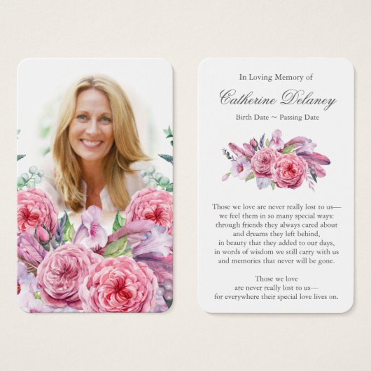 Begrafenisverlies Land Tuin Gebed Sympathie Kaarte Visitekaartjes (Voorkant /achterkant)