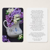 Begrafenisverlies Lila Gebed Sympathie Kaarten Visitekaartje (Voorkant /achterkant)