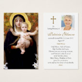 Begrafenisverlies Madonna Lelies Gebed Sympathie K Visitekaartjes (Voorkant /achterkant)