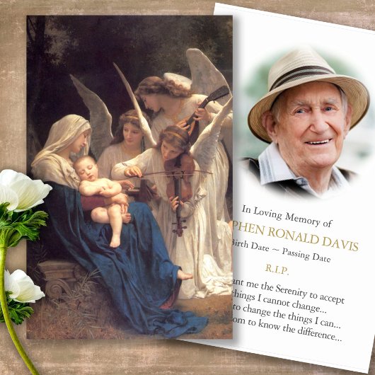 Begrafenisverlies Maria & Engelen Gebed Sympathie  Visitekaartjes