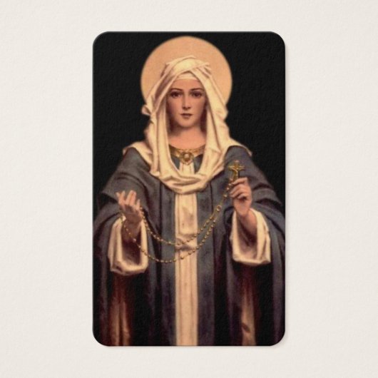 Begrafenisverlies Maria Rozenkrans Gebed Sympathie Visitekaartjes (Voorkant)